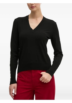 Benetton button V-neck knitwear - Black