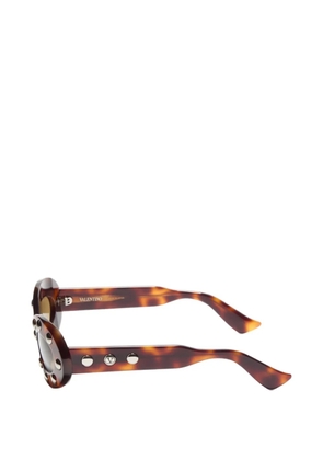 VALENTINO GARAVANI EYEWEAR oval acetate glasses - Brown