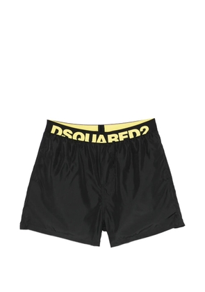 DSQUARED2 logo waistband beach shorts - Black