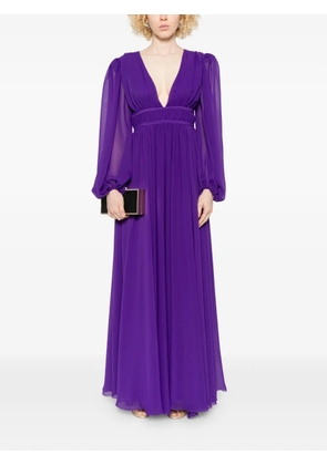 PINKO Pelagos V-neck maxi dress - Purple