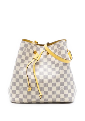Louis Vuitton Pre-Owned 2019 Damier Azur Neonoe MM bucket bag - White