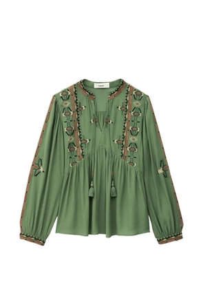 Ba&Sh Tilt embroidered V-neck top - Green