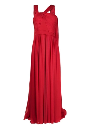 Elie Saab draped silk gown - Red