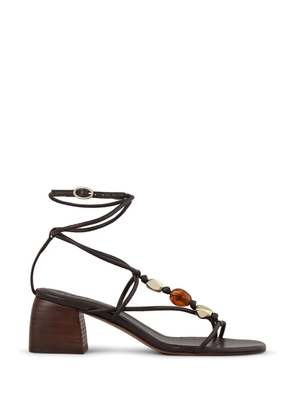 Ba&Sh Caya beaded ankle-tie sandals - Brown