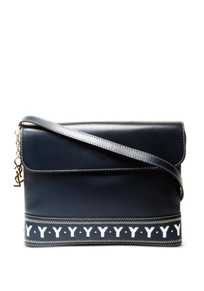 Saint Laurent Pre-Owned 1990s logo leather shoulderbag - Blue