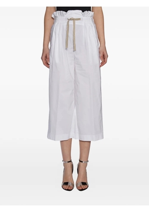 DONDUP ruffled drawstring trousers - White
