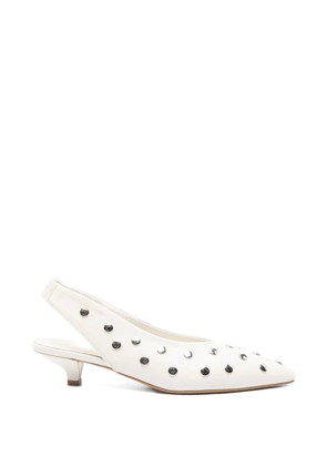 biancadi studded-embellishment slingback pumps - White