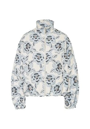 Sem Per Lei jacquard floral bomber jacket - White