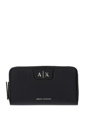 Armani Exchange logo-detail zip-around wallet - Black