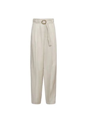 Marella belt trousers - White