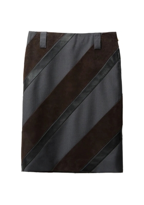 Versace striped suede mini skirt - Grey