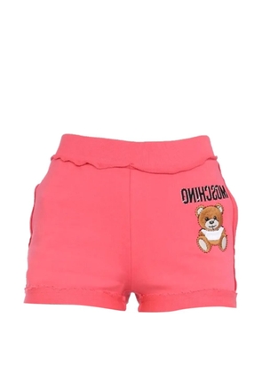 Moschino logo-embroidered jersey shorts - Pink
