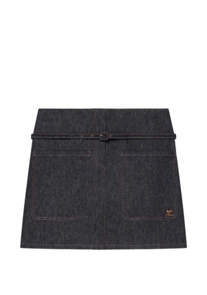 Courrèges flap-pocket mini skirt - Blue