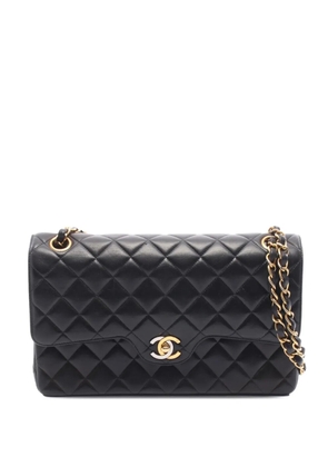 CHANEL Pre-Owned 1994-1996 Lambskin Paris Double Flap shoulder bag - Black