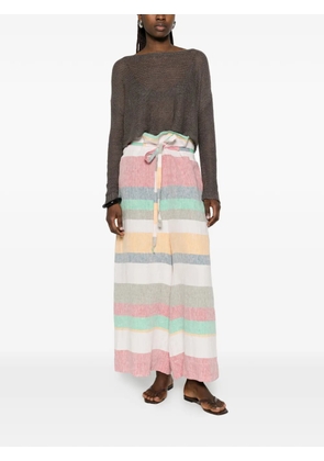 Osklen striped-pattern trousers - White