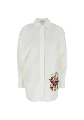LOEWE floral poplin shirt - White