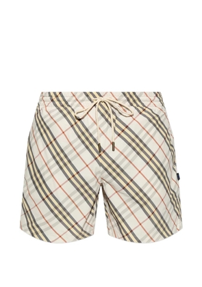 Burberry Seb check drawstring swim shorts - Neutrals