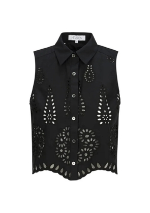 HEVRON Katja openwork sleeveless top - Black