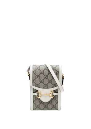 Gucci Pre-Owned 2016-2026 Mini GG Supreme Horsebit 1955 crossbody bag - Neutrals