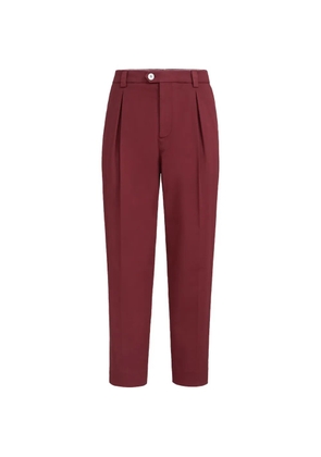 Brunello Cucinelli garment-dyed trousers in American Pima cotton comfort gabardine with tee holder - Red