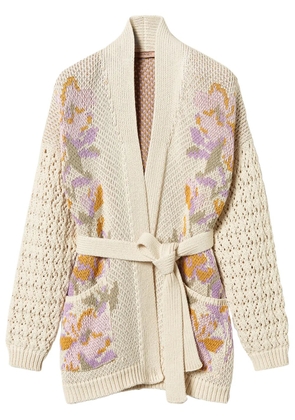 TWINSET floral-motif cardigan - White