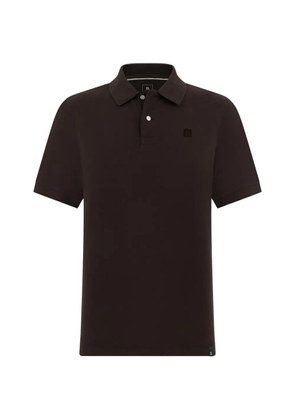 Boggi Milano button flocked polo shirt - Brown