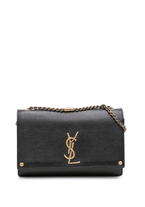 Saint Laurent Pre-Owned 2016 Medium Smooth Calfskin Braided Monogram Kate crossbody bag - Black