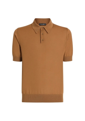 Dolce & Gabbana fine-gauge cashmere polo shirt - Brown
