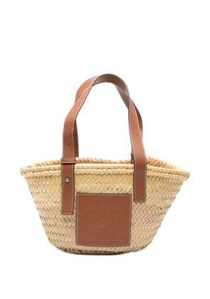 Loewe Pre-Owned 2021 Small Raffia Anagram Basket tote bag - Neutrals
