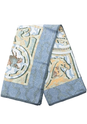 Hermès Pre-Owned 20th Century Alfred De Dreux Peintre du Cheval Silk Scarf scarves - Blue