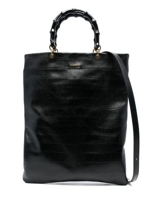 Jil Sander embossed leather tote bag - Black