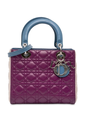 Christian Dior Pre-Owned 2014 Medium Tricolor Lambskin Cannage Lady Dior satchel - Purple