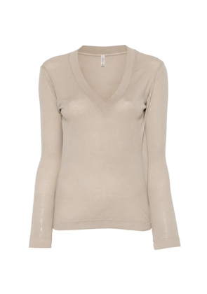 Daniele Fiesoli V-neck long-sleeve T-shirt - Neutrals