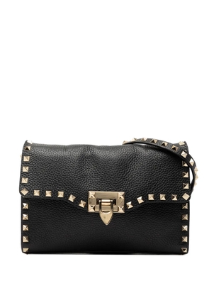 Valentino Garavani Pre-Owned 2010-2026 Small Grainy Calfskin Rockstud Flap crossbody bag - Black