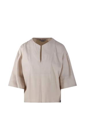 Max Mara notch neck top - Neutrals