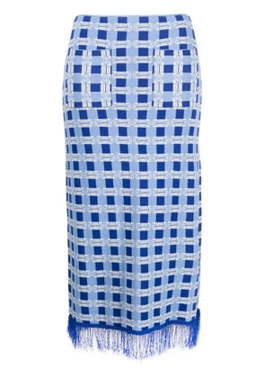 Baum Und Pferdgarten check-pattern knitted skirt - Blue