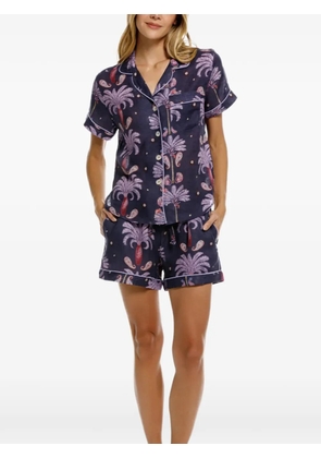 THE LAZY POET Nina Riviera palm-print pajama - Blue