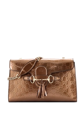 Gucci Pre-Owned Emily Chain Flap Bag Guccissima Patent Medium shoulder bag - Brown