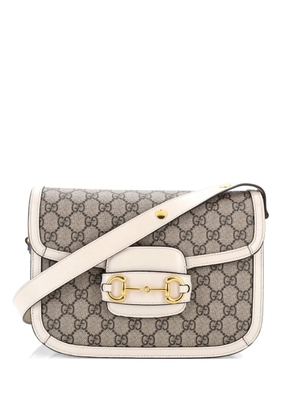 Gucci Pre-Owned Horsebit 1955 Shoulder Bag GG Coated Canvas with Leather Small crossbody bag - Brown