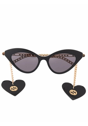 Gucci Eyewear cat-eye frame chain sunglasses - Black