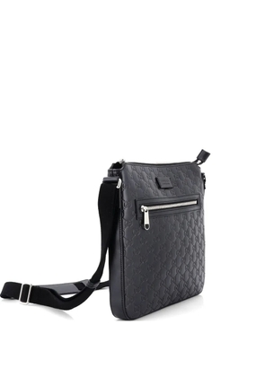 Gucci Pre-Owned Signature Zip Messenger Bag Guccissima Leather Medium crossbody bag - Black