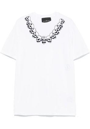 John Richmond flocked-skull T-shirt - White