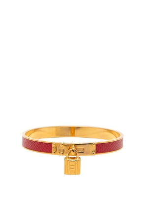 Hermès Pre-Owned 2000-2025 Gold Plated Epsom Kelly Cadena Lock Bangle Bracelet costume bracelet