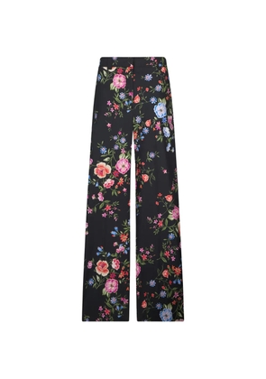 LIU JO floral-print straight trousers - Black