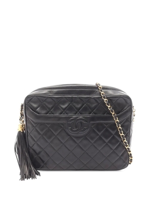 CHANEL Pre-Owned 1991-1994 CC Quilted Lambskin Tassel crossbody bag - Black