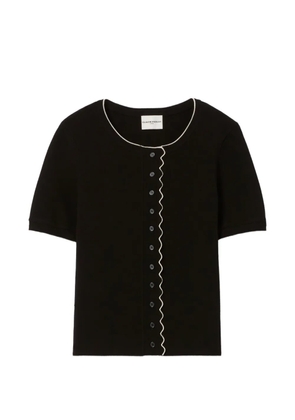 Claudie Pierlot buttoned wavy-trim cardigan - Black