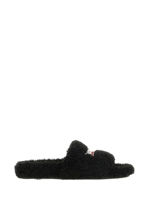 Balenciaga logo slippers - Black