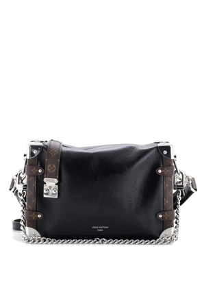 Louis Vuitton Pre-Owned Side Trunk Vibe Handbag Leather with Monogram Canvas MM shoulder bag - Black