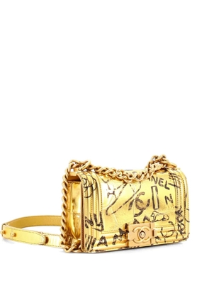 CHANEL Pre-Owned Boy Flap Bag Graffiti Crocodile Embossed Calfskin Small shoulder bag - Gold