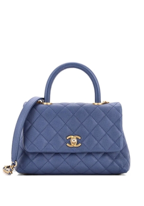 CHANEL Pre-Owned Coco Top Handle Bag Quilted Caviar Mini satchel - Blue